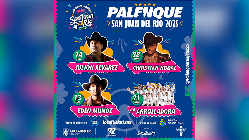 Arranca la venta de boletos para el Palenque de la Feria Nacional Ganadera San Juan del Río 2025 