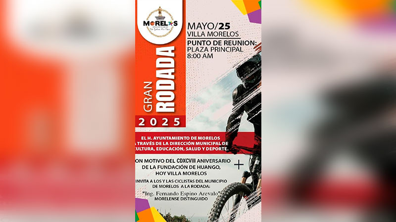 Ayuntamiento de Morelos invita a la rodada ciclista en honor a Fernando Espino Arévalo 