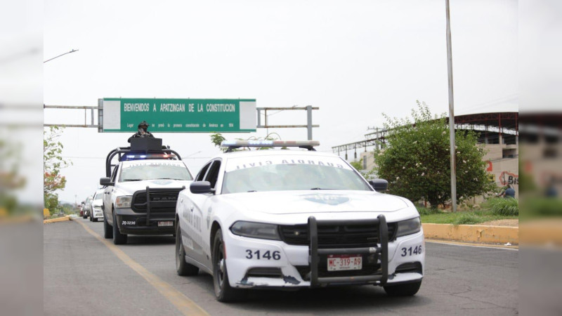 Mantienen acciones operativas en regiones de Jiquilpan y Apatzingán, Michoacán 