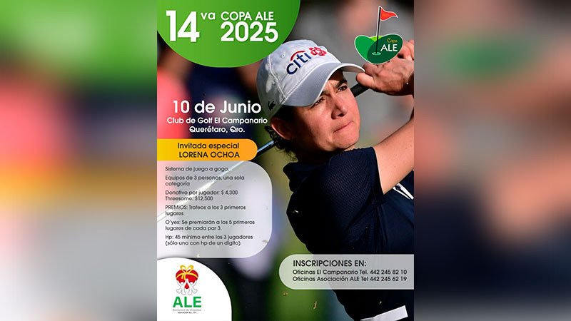 Inaugurará Lorena Ochoa el Torneo de Golf ALE 2025 