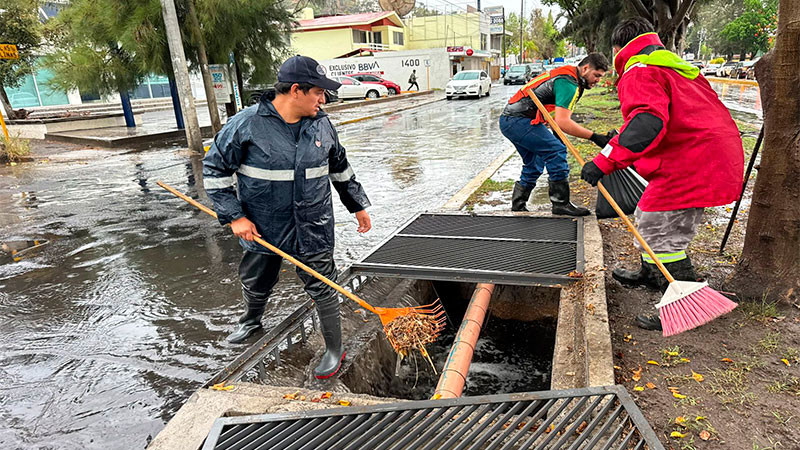 Recorre PC Municipal, Policía Morelia y Servicios Públicos zonas impactadas por la lluvia 