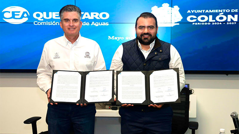 Firman convenio el municipio de Colón y CEA; apoyarán a personas de escasos recursos con servicio de agua potable  