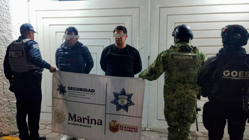 Caen dos miembros de célula delictiva que pretendían ser policías ministeriales, en Ecatepec 