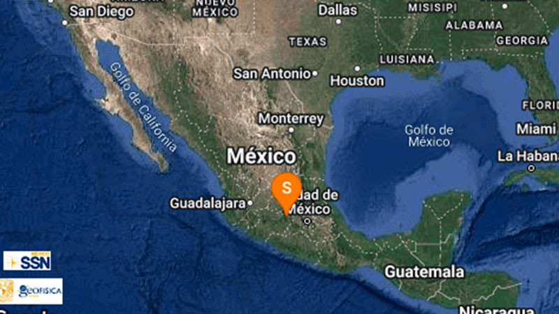 Se registra sismo de magnitud 4.2 en Michoacán  