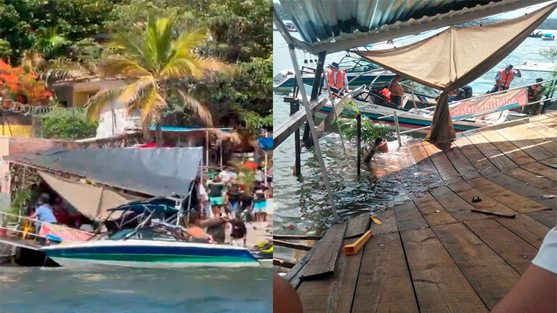 Se desploma muelle en Tequesquitengo; 30 personas cayeron al agua 