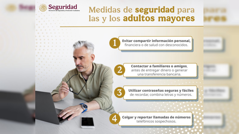 Ante fraudes y extorsiones a adultos mayores, emite SSC recomendaciones 