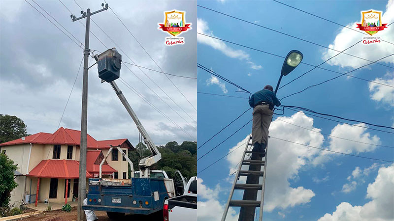 Gobierno Municipal de Los Reyes ilumina comunidades con nueva luminaria en Oruscato y San Antonio 
