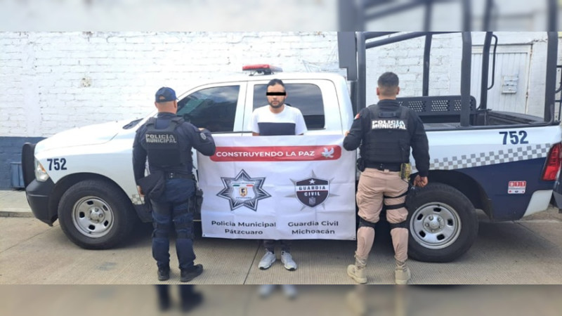 En Pátzcuaro, Michoacán detienen a sujeto en posesión de drogas
