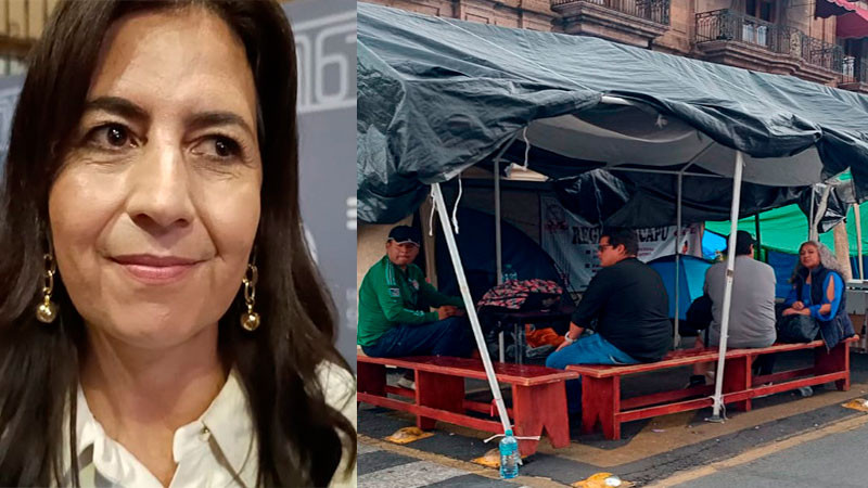 Minimiza Gabriela Molina plantón de la CNTE en el Centro Histórico de Morelia, Michoacán  