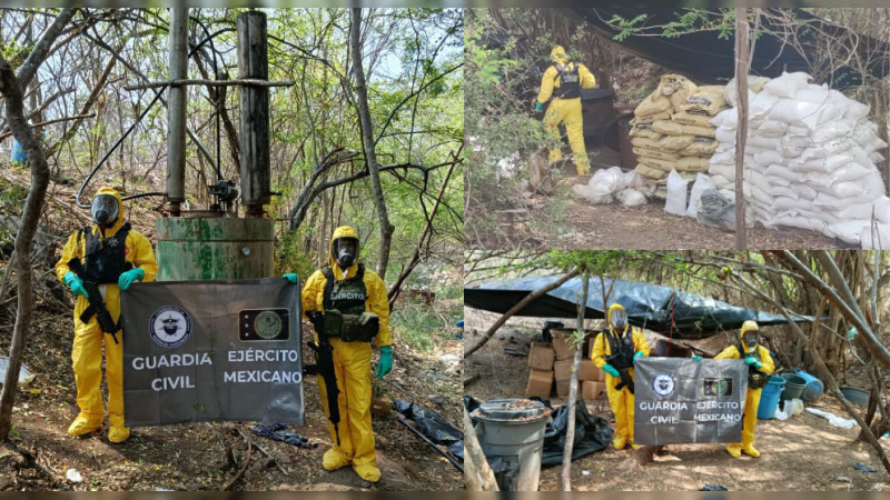 Golpe al crimen en Michoacán: Desmantelan laboratorio clandestino en Arteaga 