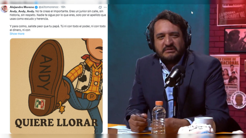 Destroza Alito Moreno a hijo de AMLO que lo llamó miedoso: “Eres un junior” y “saliste peor que tu papá”, responde líder del PRI a “Andy” 