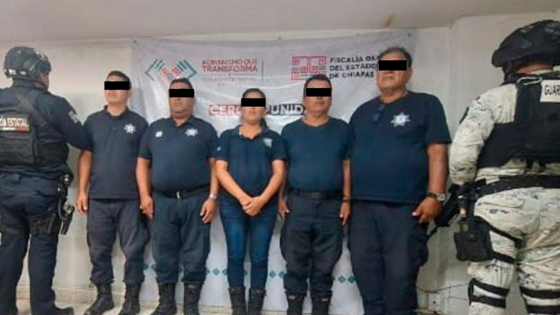 Detienen a 5 policías de Chiapas; los relacionan con homicidio de una mujer 
