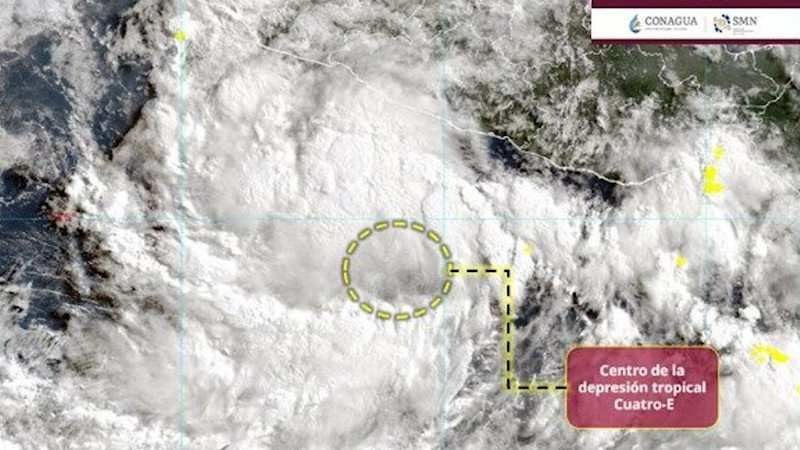 Se forma depresión tropical Cuatro-E en el Pacífico mexicano  