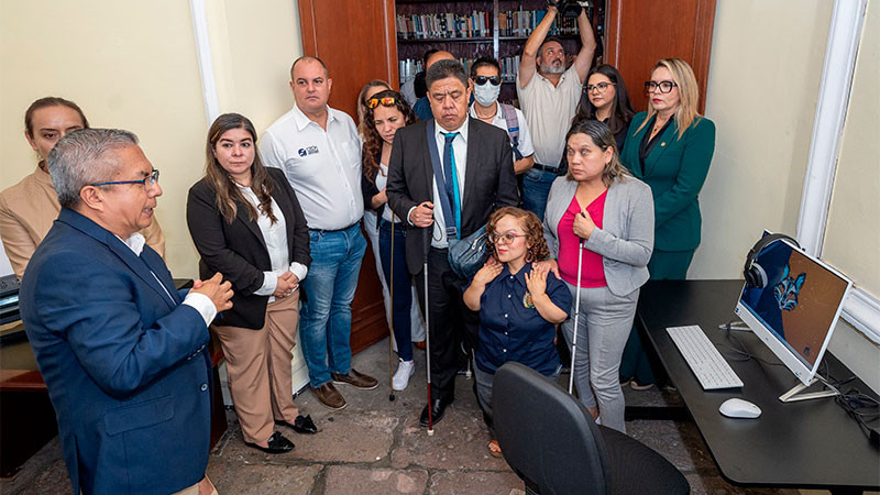 Por primera vez, UMSNH apertura Biblioteca Inclusiva; Yarabí Ávila llama a construir una Universidad para todas y todos