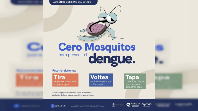 Secretaría de Salud de Querétaro efectúa vigilancia epidemiológica de dengue 