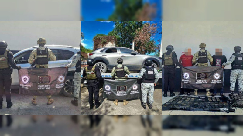 Detienen a dos hombres armados en Buenavista, Michoacán; les aseguran camionetas robadas y 800 cartuchos 