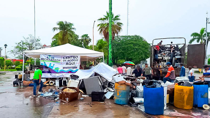 Logra el Ayuntamiento de Lázaro Cárdenas el acopio de 21 toneladas de residuos electrónicos con el Reciclatrón 2025 