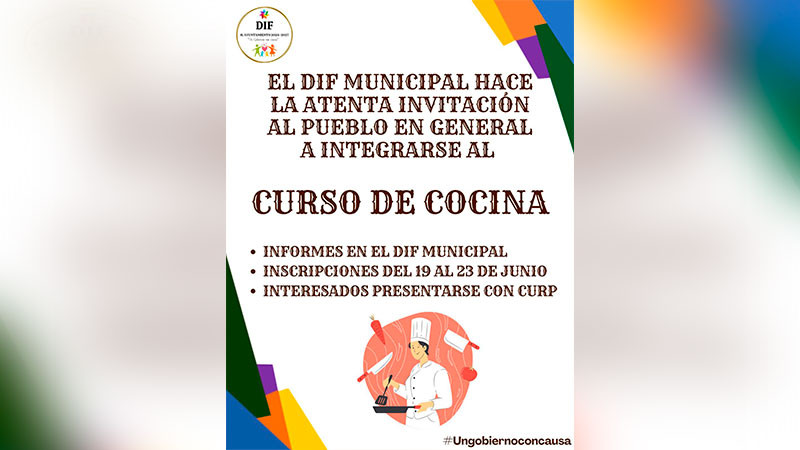 Ayuntamiento de Morelos abre inscripciones para curso de cocina a través del DIF municipal 