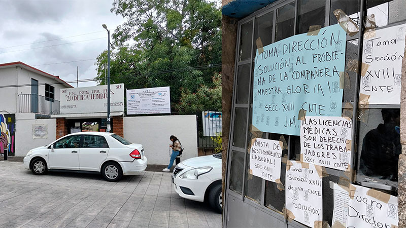 Supervisor interviene para resolver conflicto sindical en primaria de tenencia de Santa María en Morelia, Michoacán  