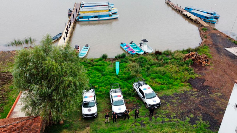 Con drones y lanchas SSP vigila el lago de Pátzcuaro 
