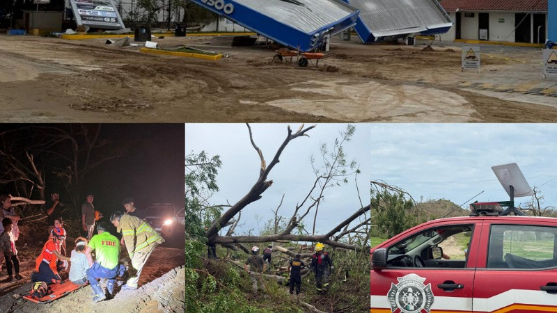 Bomberos de Zitácuaro Brindan Apoyo en los estados de Guerrero y Oaxaca Tras el Paso del Huracán Erick 