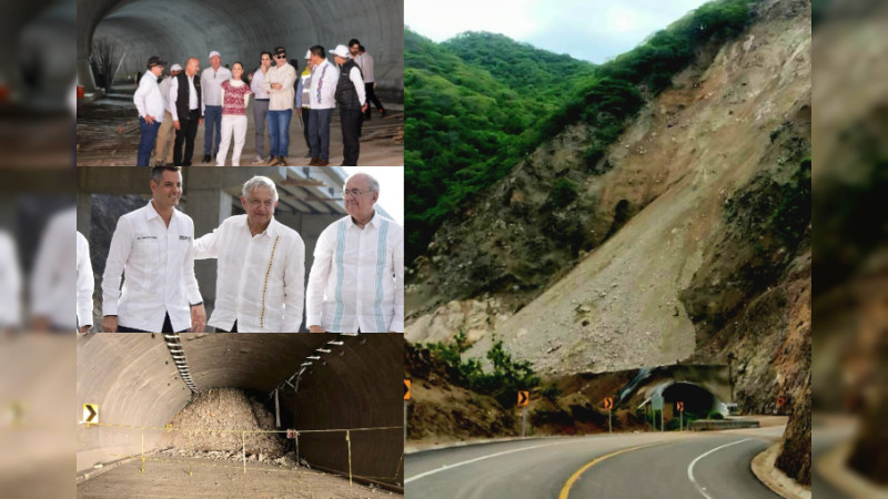 Colapsa túnel carretero en Oaxaca, obra de AMLO concesionada a Slim: La inauguró en enero Sheinbaum y supuestamente estaba reforzada 