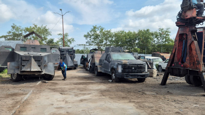Destruye FGR Tamaulipas 15 camiones “monstruo” blindados por el crimen: Suman 122 asegurados y destruidos en lo que va del año