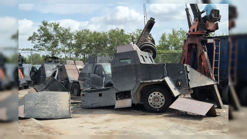 Destruye FGR Tamaulipas 15 camiones “monstruo” blindados por el crimen: Suman 122 asegurados y destruidos en lo que va del año