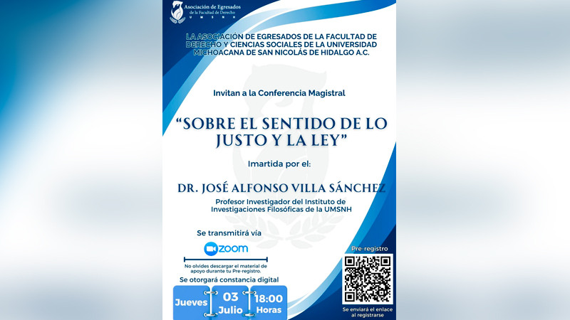 Invita ASEFADE a conferencia magistral sobre el sentido de lo justo y la ley 