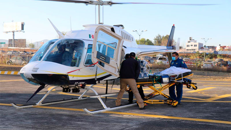 En cinco meses de 2025 la SSP Michoacán llevó a cabo 80 vuelos de atención prehospitalaria 