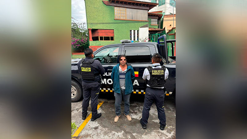 Detienen en Morelia, Michoacán a sujeto que portaba un arma de fuego 