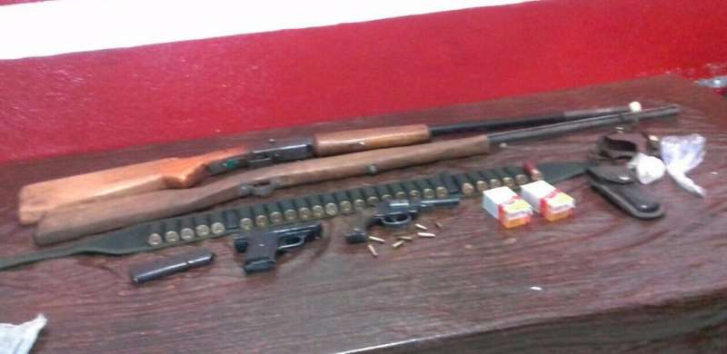 Decomisa SSP cuatro armas de fuego, carrillera, cargadores y cartuchos en Morelos 