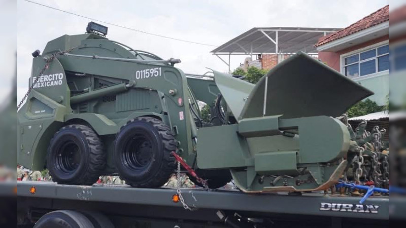 Ya operan en Michoacán desminadoras del Ejército: Se controlan a distancia y soportan explosiones de hasta 9 kilos de TNT