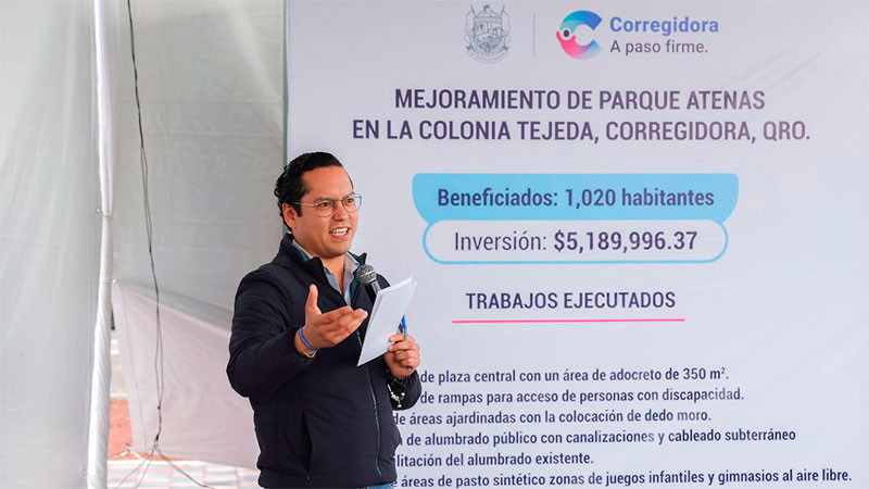 Invierte Ayuntamiento de Corregidora más de 5 mdp en el mejoramiento del Parque Atenas 