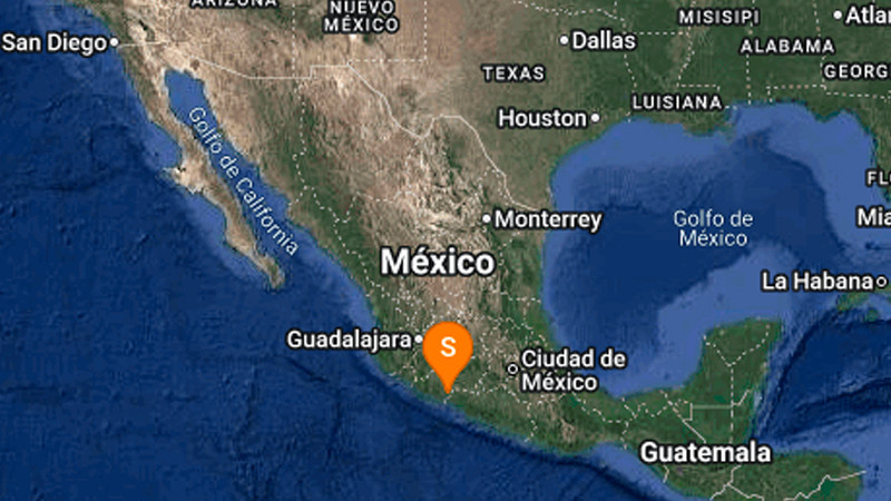 Sismo sacude Costa de Michoacán; con magnitud preliminar 4.8 