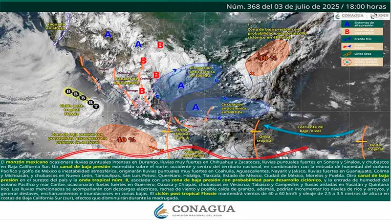 Podría llegar este fin de semana el ciclón tropical “Gil” al Pacífico mexicano 
