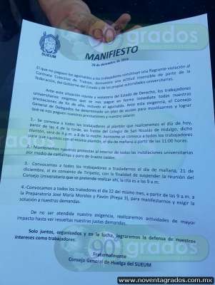 Morelia: Bloquean sindicalizados de la UMSNH la avenida Madero - Foto 2 