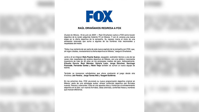 Raúl Orvañanos y Rafa Puente narrarán juntos la Liga Mx 