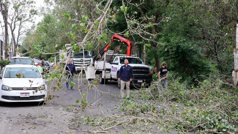 Brigadas de la Secretaría de Servicios Públicos intervienen el Río Chiquito, de Morelia, Michoacán 