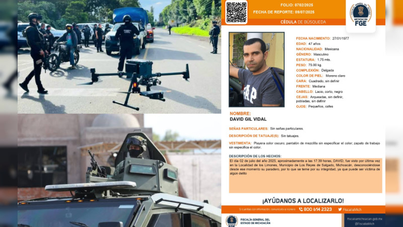Operativo tierra - aire en tres municipios del Occidente de Michoacán: Desaparecido hermano de “influencer” de Morena  
