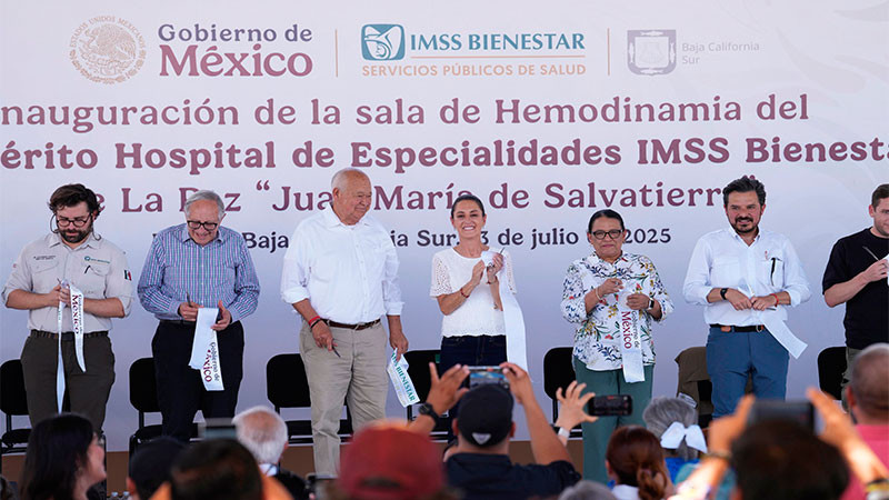 Inaugura Sheinbaum sala de hemodinamia y anuncia inversión de 300 mdp para fortalecer el IMSS Bienestar en Baja California Sur 