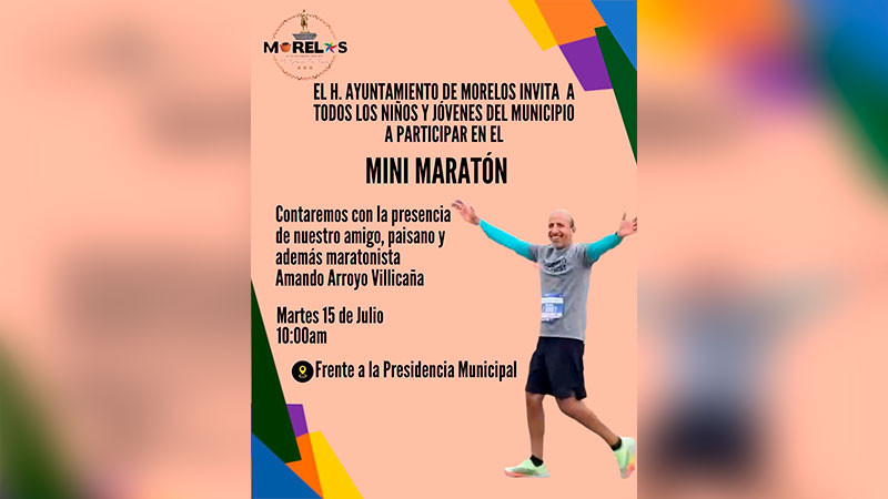 Impulsa Morelos el deporte con Mini Maratón para niñas, niños y jóvenes 