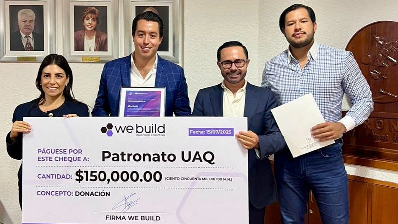 Recibe el Patronato de la UAQ donativo de We Build para fortalecer proyectos educativo 