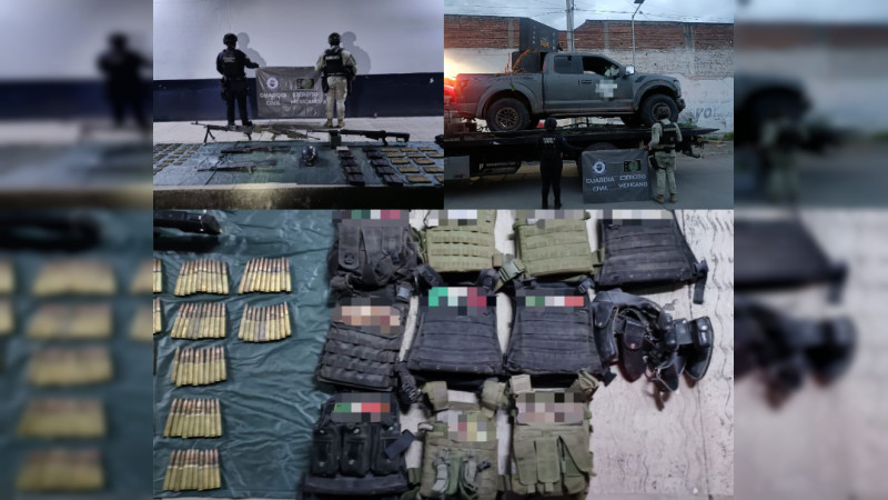 Confirma Defensa muerte de dos pistoleros y aseguramiento de Barrett, granadas y arsenal tras balacera en Aguililla, Michoacán: Dos vehículos blindados fueron incautados 