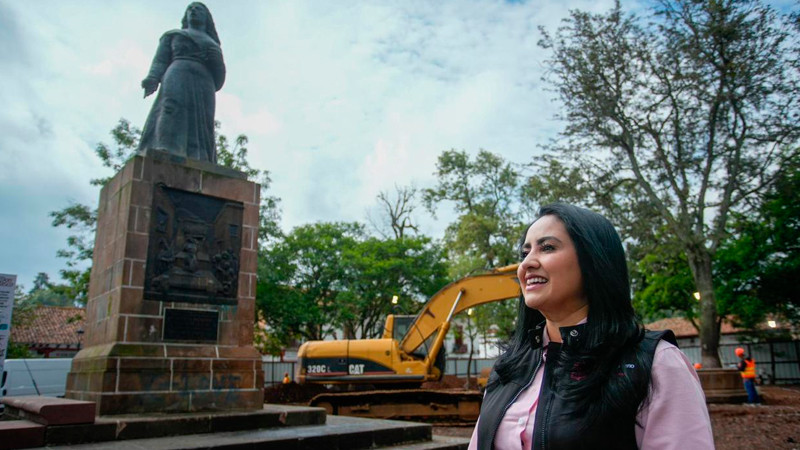 Restauración de plaza Gertrudis Bocanegra en Pátzcuaro detonará turismo: Gladyz Butanda 