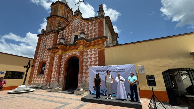Anuncia López Birlain obras de mantenimiento para el Templo de la Purísima Concepción, en Arroyo Seco 