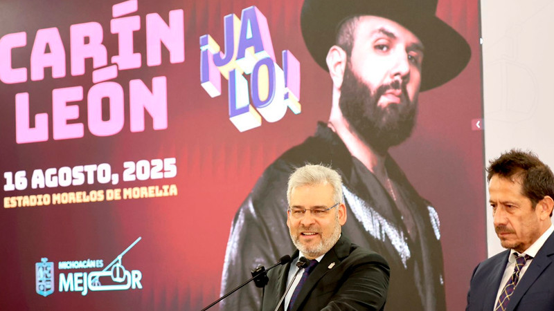 Anuncia Bedolla concierto de Carín León en Morelia 