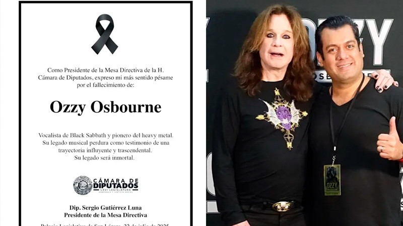 Critican a Gutiérrez Luna por esquela sobre Ozzy Osbourne 