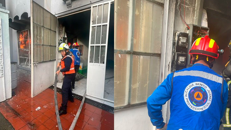 Incendio consume casa en colonia Narvarte, en la CMDX 