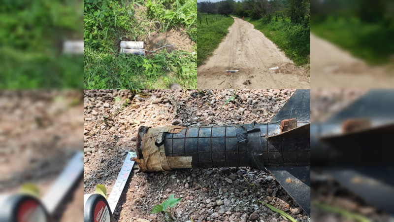 Neutralizan minas terrestres y explosivos para dron en Apatzingán, Michoacán 